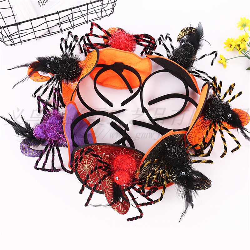 Halloween witch hat headband festival party pumpkin decoration ghost festival spider hook hat headband props wholesale
