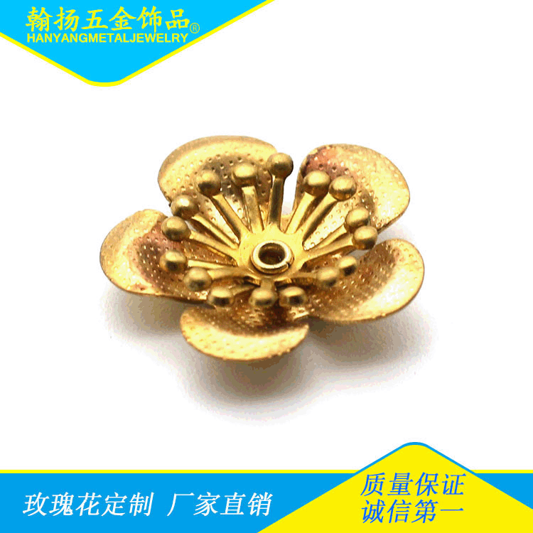Metal jewelry rose accessories with hole roses with feet roses
