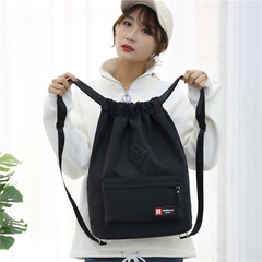 透氣束口抽繩雙肩包 學生騎行旅行健身包 運動健身尼龍抽繩束口袋