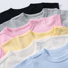 Baby jumpsuit summer short-sleeved harem boxer rompers baby cotton blank clothes solid color jumpsuit