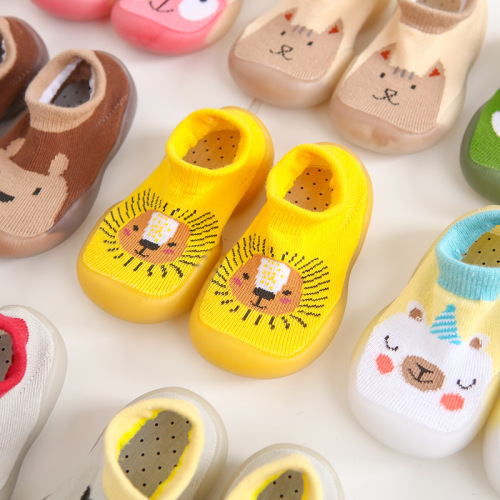 ins Korean version 0-4 years old baby indoor toddler shoes children's socks shoes non-slip soft bottom cartoon pattern manufacturer direct sales