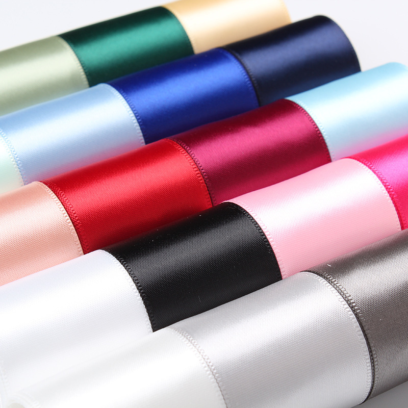 Double-Sided Polyester Ribbon Thickeneded Encrypted Bow Ribbon DIY Packaging Accessories Textile Spot One-Piece Drop Shipping Ribbon