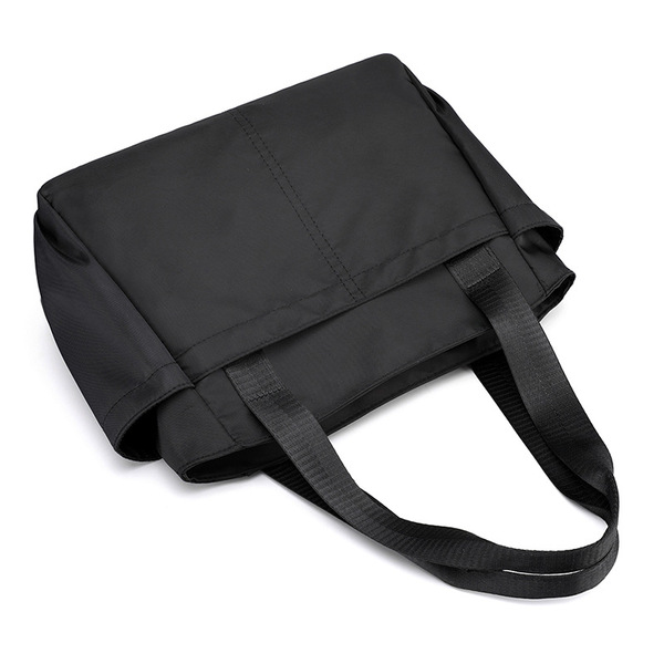 Capacious solid color durable waterproof nylon one-shoulder bag