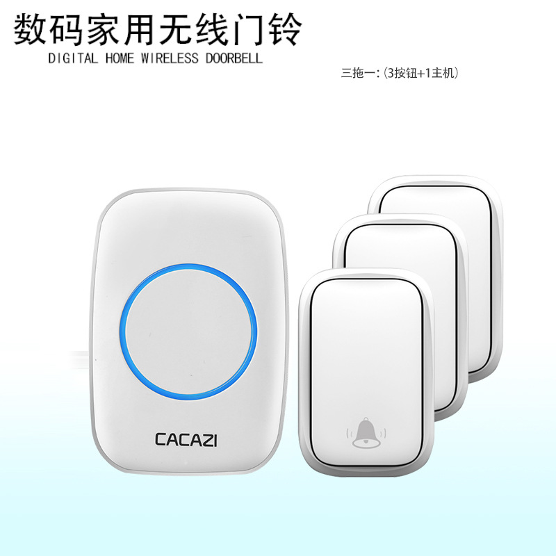 自发电无线智能门铃远距离 防水不用电池门玲老人呼叫器三拖一