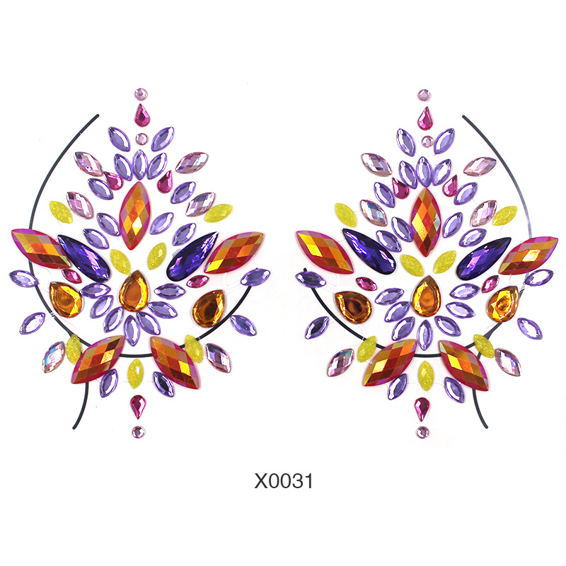 Europa y América sexy cuerpo de diamantes de imitación de cristal del pecho pegatinas de diamante tatuaje fabricantes de pegatinas de diamante en stock pegatinas de tatuaje autoadhesivas transfronterizas