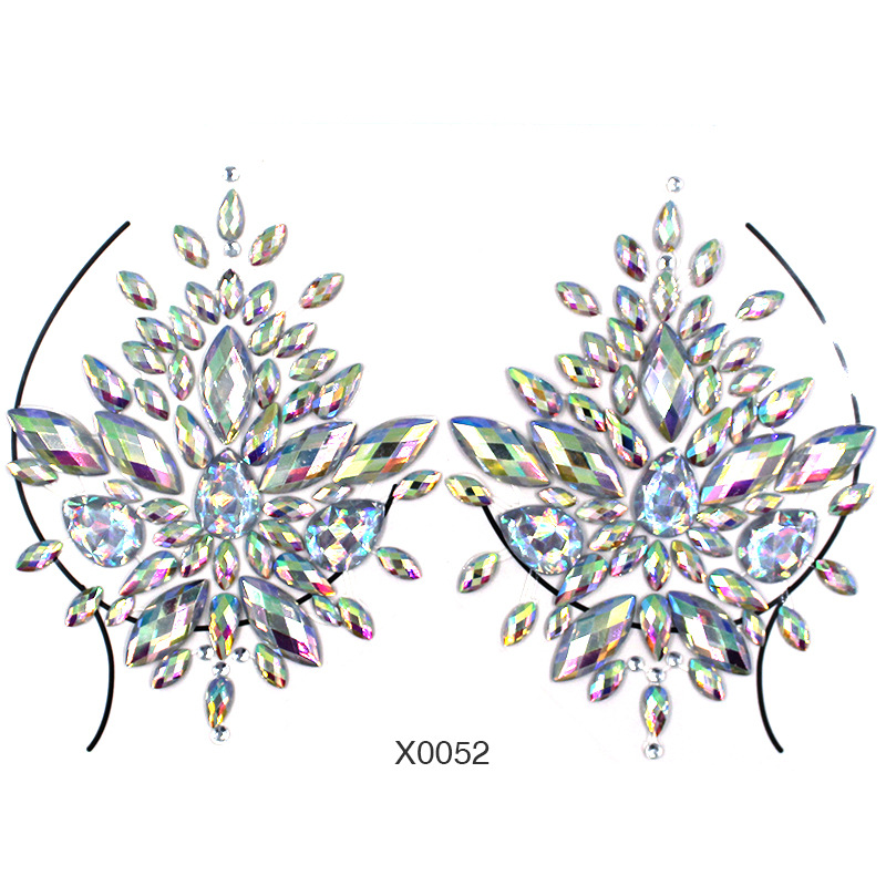 Europa y América sexy cuerpo de diamantes de imitación de cristal del pecho pegatinas de diamante tatuaje fabricantes de pegatinas de diamante en stock pegatinas de tatuaje autoadhesivas transfronterizas