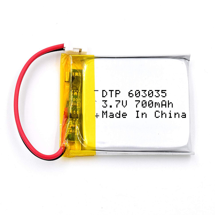 DTP603035 3.7V 700mAh 美容仪 LED灯 蓝牙音箱CCC认证聚合物充电