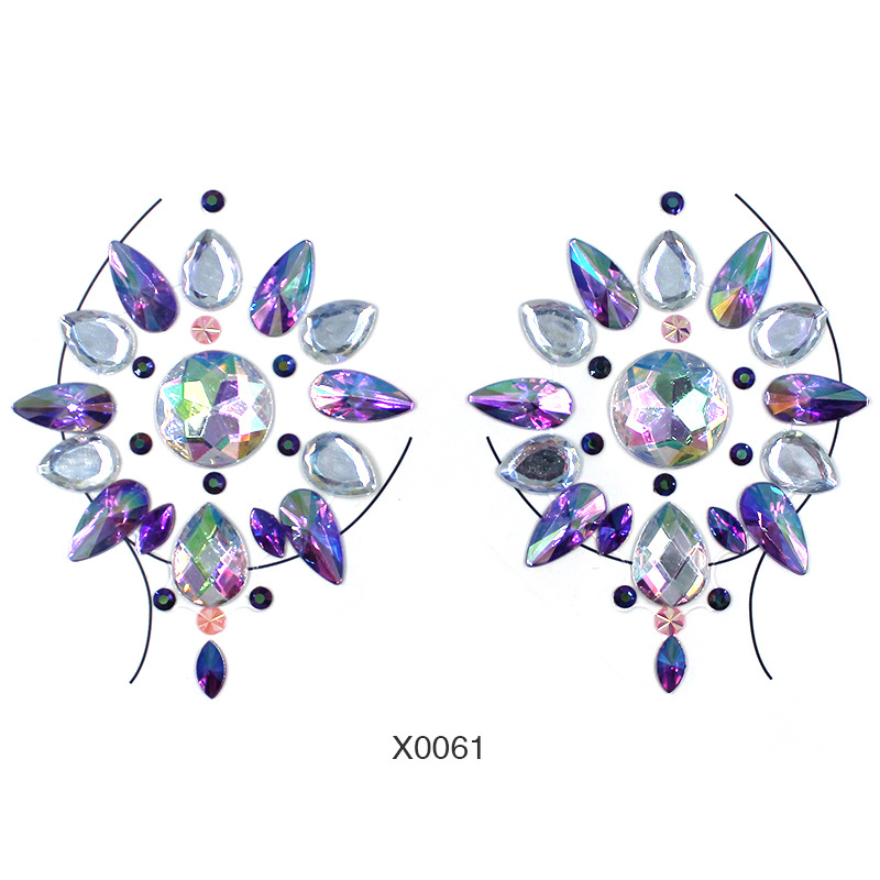 Europa y América sexy cuerpo de diamantes de imitación de cristal del pecho pegatinas de diamante tatuaje fabricantes de pegatinas de diamante en stock pegatinas de tatuaje autoadhesivas transfronterizas