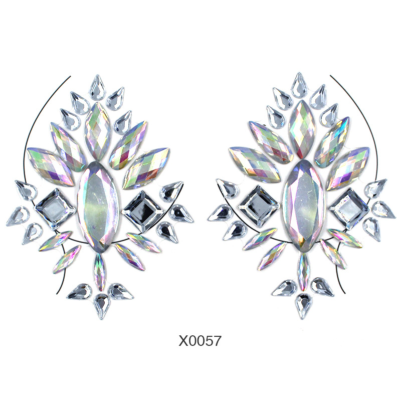 Europa y América sexy cuerpo de diamantes de imitación de cristal del pecho pegatinas de diamante tatuaje fabricantes de pegatinas de diamante en stock pegatinas de tatuaje autoadhesivas transfronterizas