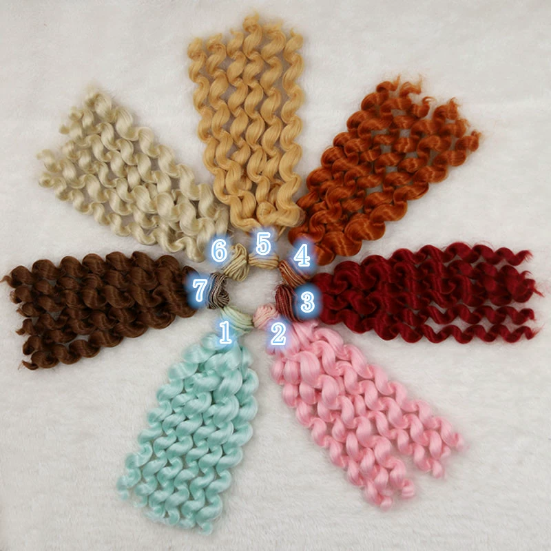 SD.BJD кукла хлопок кукла парик волос ряд высокотемпературный Шелковый парик ряд волос занавеска ряд волос 6 рулонов 20 см