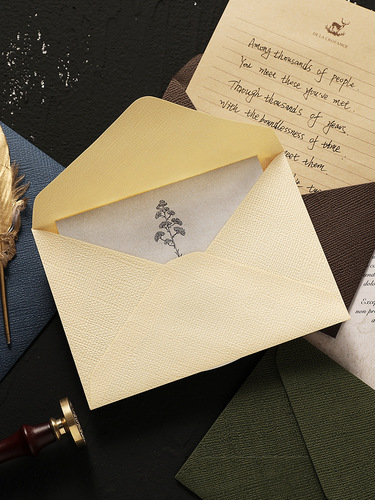 Linen texture retro creative letter paper fire paint seal seal color gift card invitation greeting card wholesale