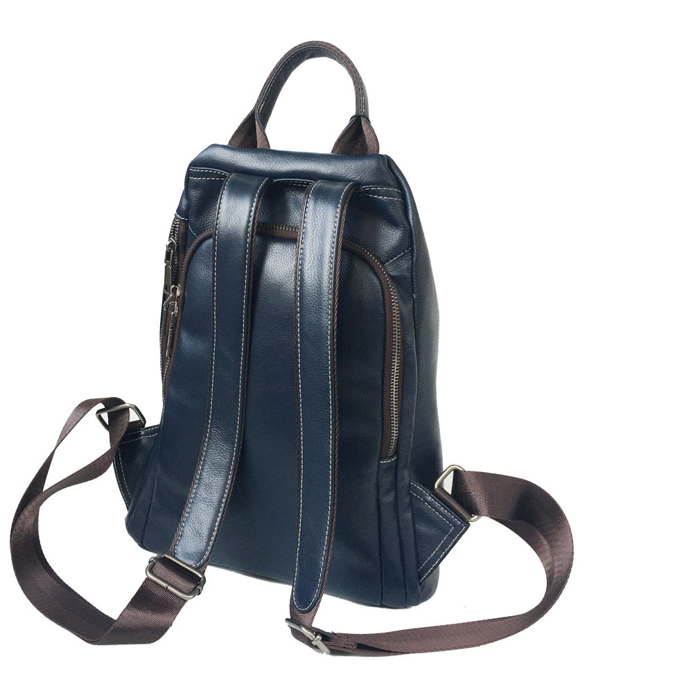 Full Leather Backpack, Women's Bag, Black Cowhide Backpack, Back Zipper Anti-theft Travel Bag_voghion.com