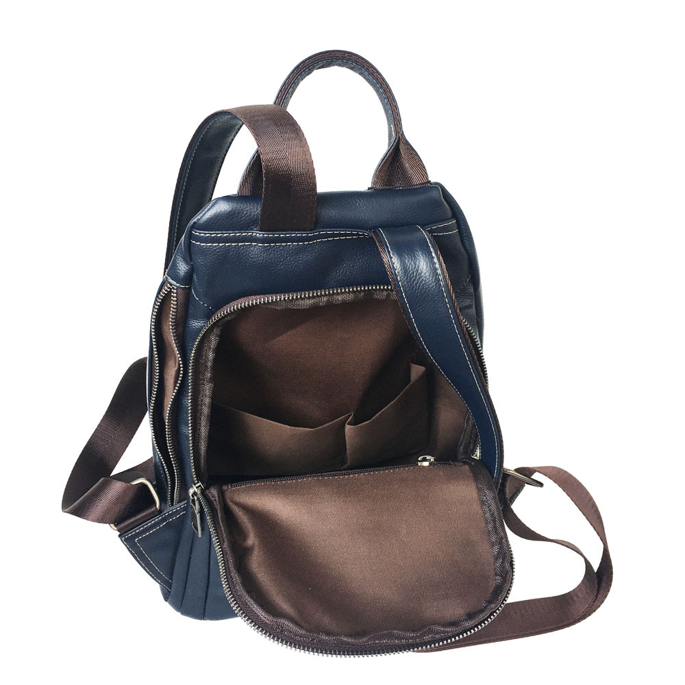 Full Leather Backpack, Women's Bag, Black Cowhide Backpack, Back Zipper Anti-theft Travel Bag_voghion.com