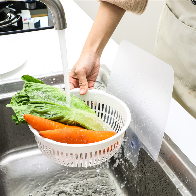 水槽挡水板厨房用品水池家用塑料防溅水隔洗碗洗菜吸盘隔水板