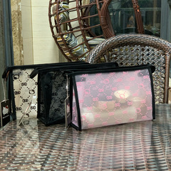 /HELLOKITTY genuine authorized ins mesh flocking transparent hollow cosmetic bag toiletry bag shower bath bag