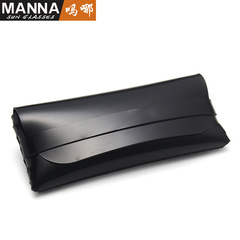 Stylish square leather soft pouch case, large capacity, suitable for various sizes of sunglasses