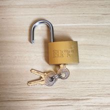 弹子锁家用仿铜挂锁直开一字钥匙铁挂锁小锁头锁子 表箱锁具