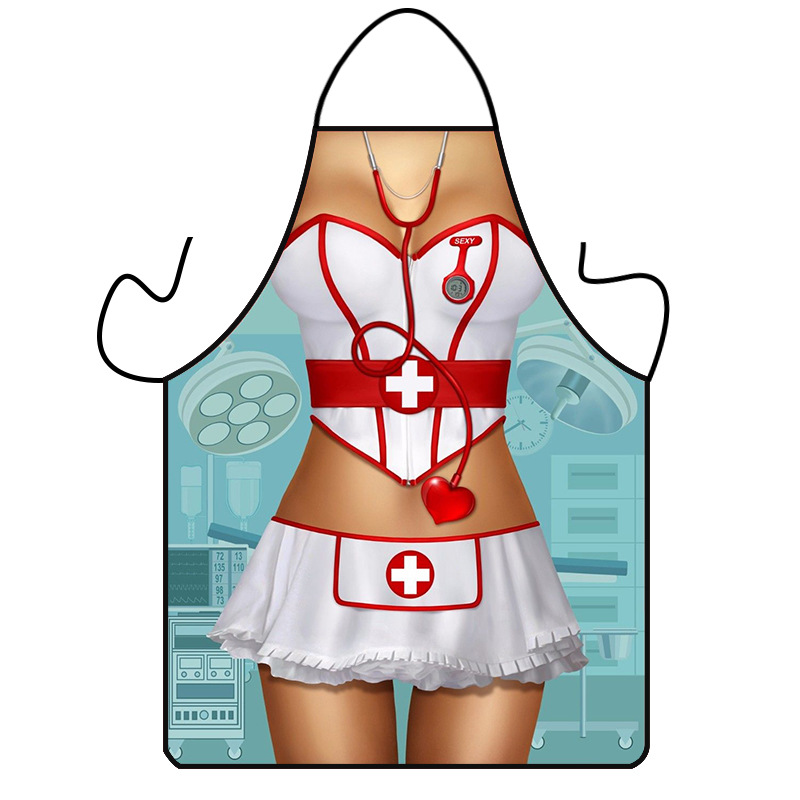 Suministro transfronterizo de Amazon Venta caliente creativa personalidad divertida impresa delantal músculo hombres sexy delantal suministro de la fábrica