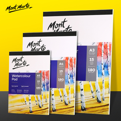 Montmartre cross-border watercolor book 180g 12 pages a4a5 ​​handmade cotton pulp paper watercolor paper glue bound watercolor book