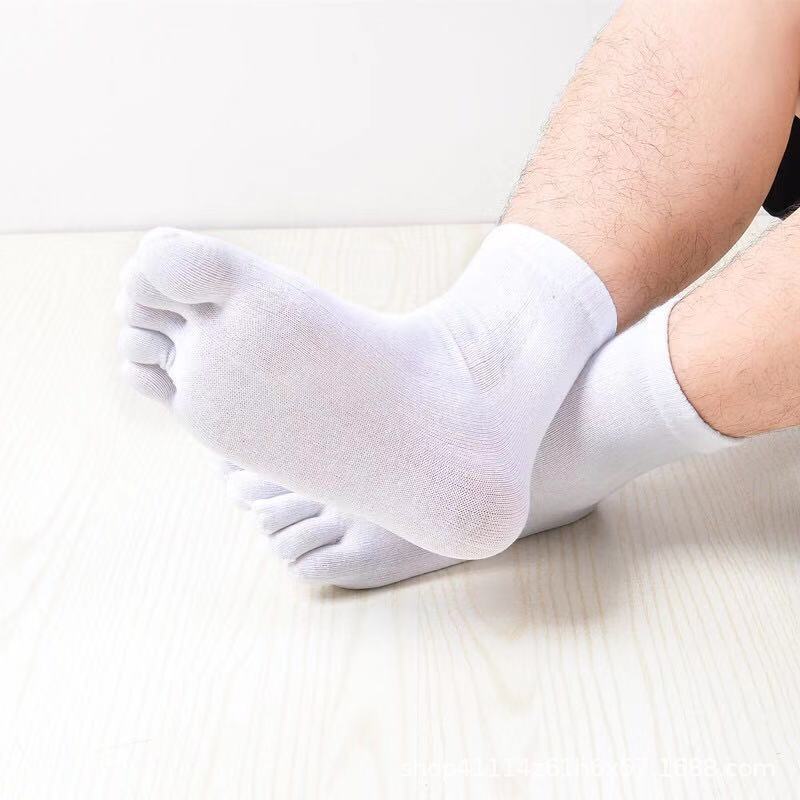 Otoño e invierno de algodón adulto calcetines de cinco dedos de la mitad de la pantorrilla gruesa de los hombres calcetines de alta punta dividida fábrica al por mayor