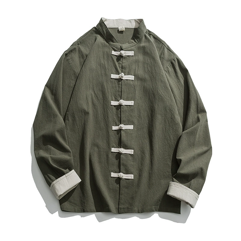 Китайская рубаха-ханьфу, oversize, хлопок и лён, осенняя коллекция 2021