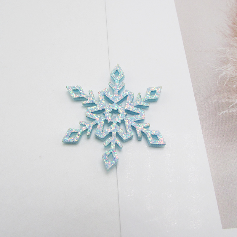 Cross-border decoración de Navidad copo de nieve pieza polvo de oro accesorios para el cabello material de horquilla polvo de oro copo de nieve accesorios de decoración de la joyería