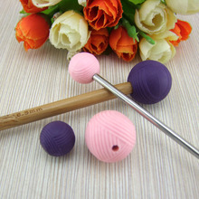 球形软胶毛衣针帽/棒针防脱塞/毛线针堵头/高弹力针套/编织工具