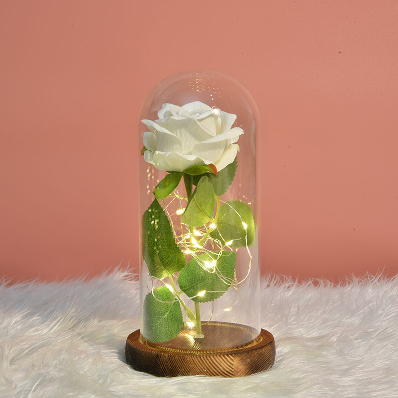 Transfronterizo Pequeño Príncipe Rosa artificial 24K hoja de oro rosa de cristal de luz LED de San Valentín regalo de Navidad