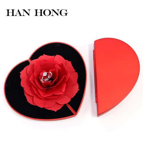 Internet celebrity ring box, same style rose ring, jewelry box, proposal diamond ring, Chinese Valentine's Day jewelry box, jewelry gift box