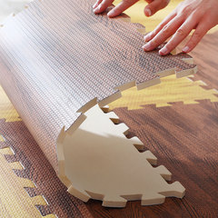 Factory-wholesale wood-grain foam floor mats—thickened crawling mats for kids, bedrooms, and living rooms; EVA interlocking crawl mats.
