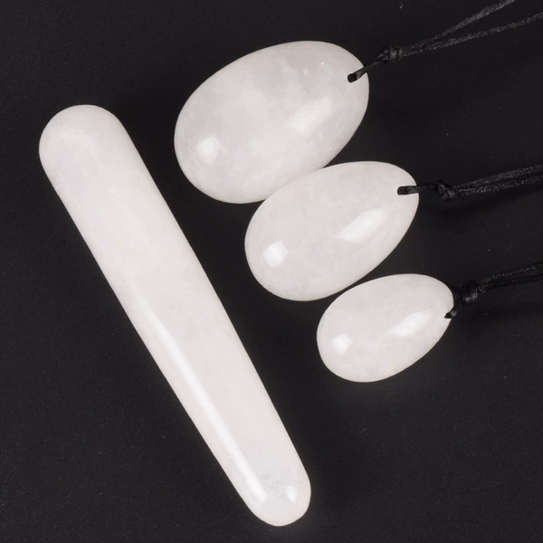 White crystal, set, 4 piece set