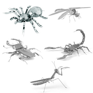 Love to spell metal assembled model DIY three-dimensional puzzle insect dragonfly scorpion mantis antler tarantula model carp