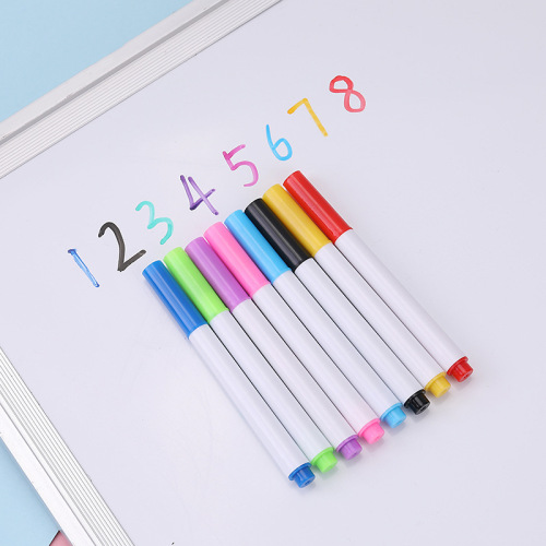 Children's 8-color round tube whiteboard pen set, erasable, water-based children's painting watercolor painting marker pen