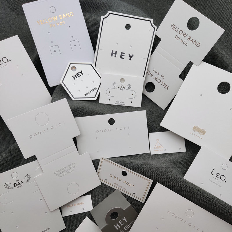 烫金纸卡饰品卡片耳钉项链耳环彩卡批发吊牌包装卡纸