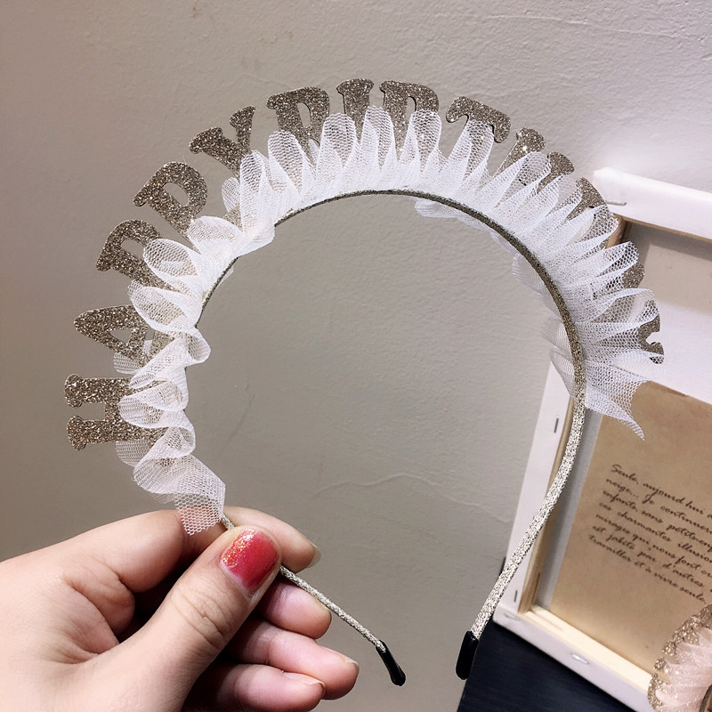 韓国版happybirthdy誕生日パーティーキッズヘッドバンドヘッドバックルヘアバンドヘアアクセサリーリボン誕生日パーティー