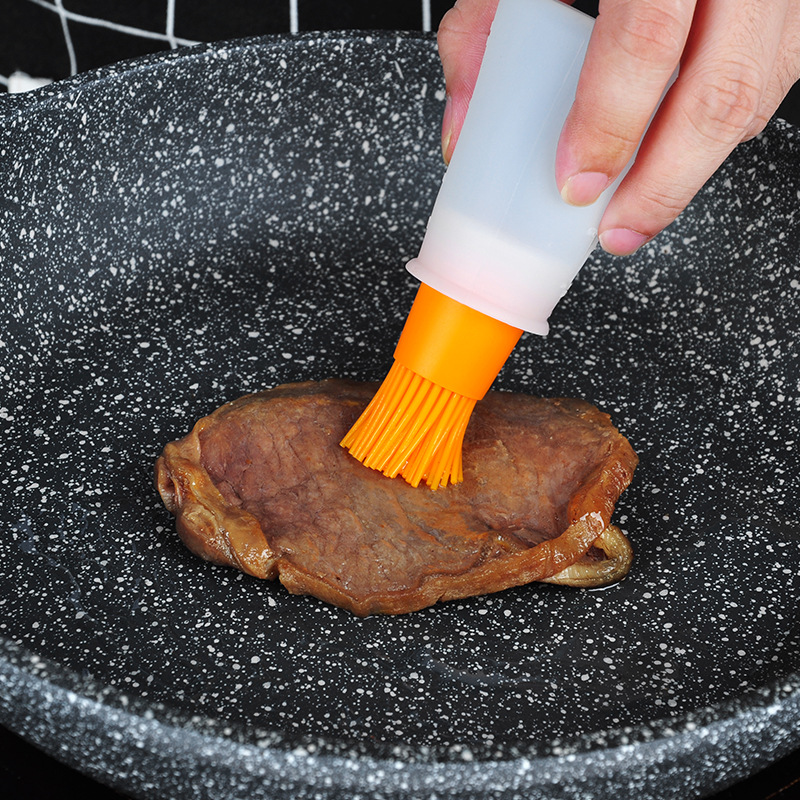 Silikon-Ölflaschenbürste mit Kappe, abgestufte Grillbürste, Kuchenbackwerkzeug für Küche, Haushalt und Garten_voghion.com