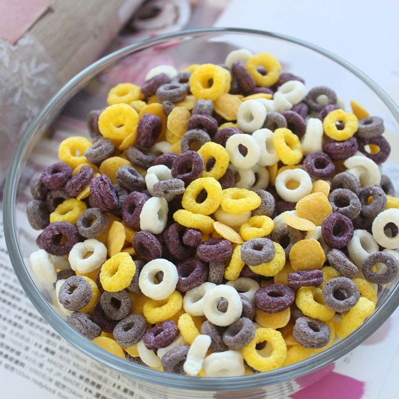 Wheat circle grain circle 350g purple sweet potato black rice oat corn Circle Crispy instant food hotel breakfast milk brewing fitness delivery