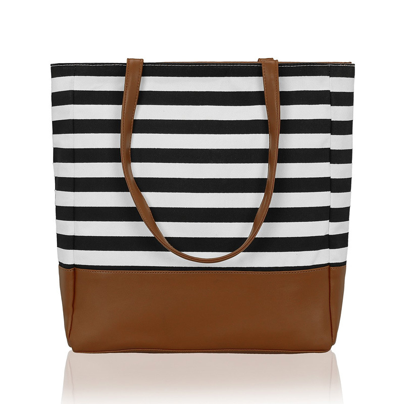 布艺帆布手提袋大容量帆布购物袋女士包拉链托特包