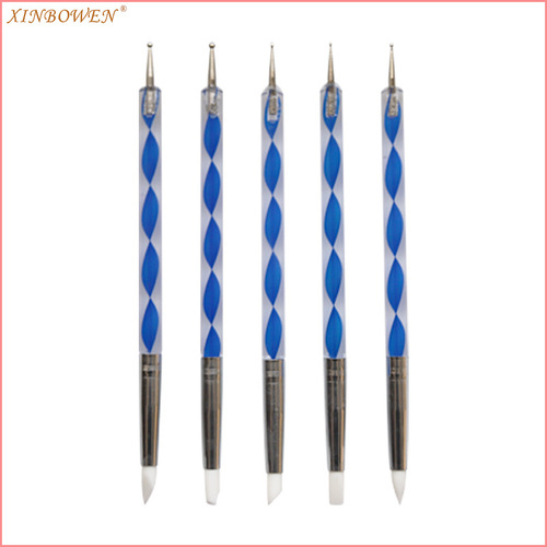 Nail art pen acrylic rod silicone dot flower double-head dot pen clay tool detail modification pen manicure indentation pen
