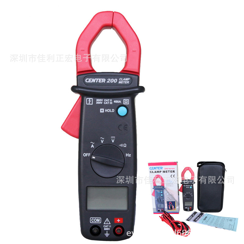 群特CENTER-200数位式钳表 交流钳形表 数字钳表