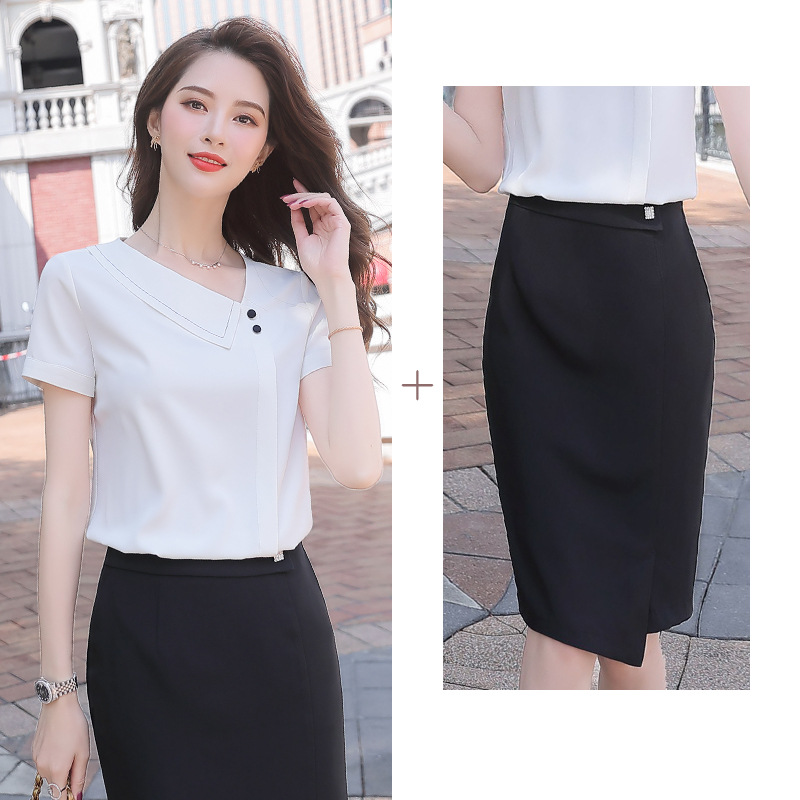 화이트 셔츠 + 1060 블랙 원피스