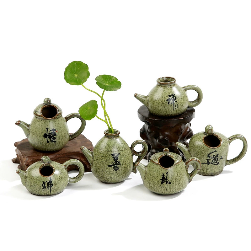 Творческие поделки украшения для дома мебель мини Рабочий стол медь трава гидропонная Керамическая маленькая Ваза Цветочная вставка