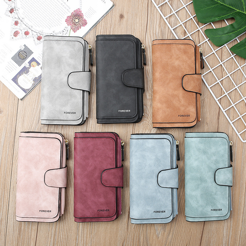 Cross-Border Large-Capacity Long Women's Frosted Pu Multi-Purpose Women's Wallet Clutch Bag Card Holder Women's High-End Cross-Border Large-Capacity Long Women's Frosted Pu Multi-Purpose Women's Wallet Clutch Bag Card Holder Women's High-End