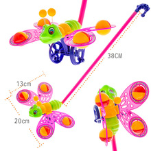 厂家直供儿童推推乐带响玲宝宝学步推车小孩手推蝴蝶地摊玩具批发