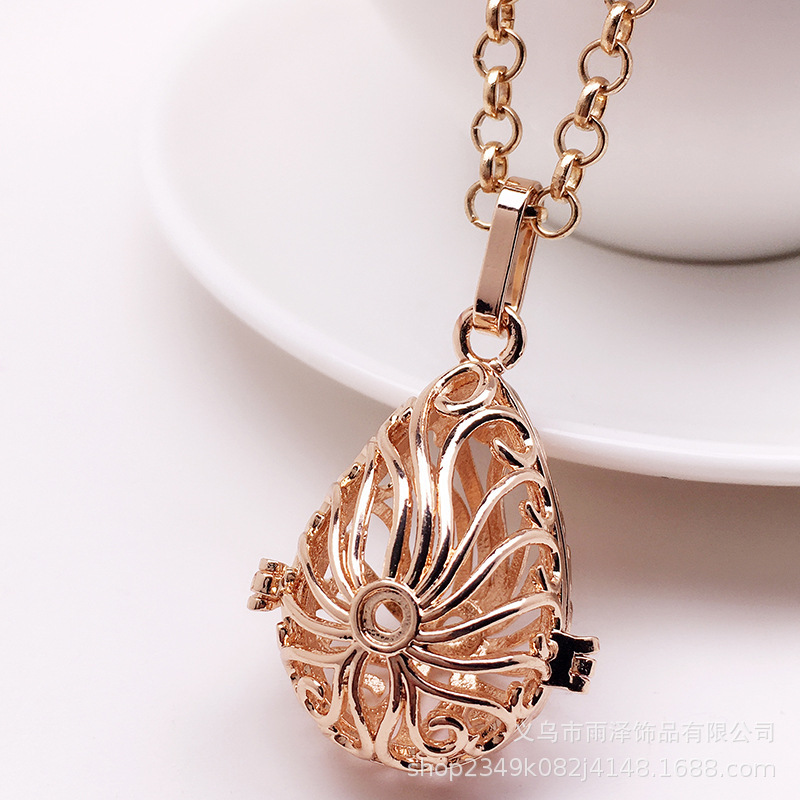 Yuze Drop Shaped Seaweed Hollow Essential Oil Aromatherapy Pendant Sachet Ball Tone Beads Pregnant Women Fetal Education Necklace Sweater Chain