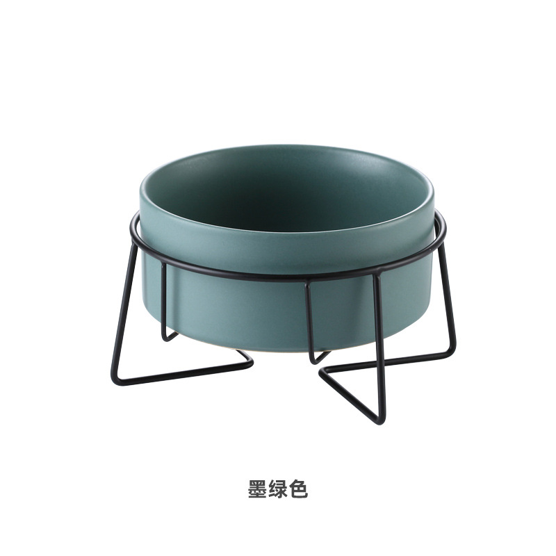 Tazón de gato de cerámica tazón de comida para gatos tazón de perro tazón de bebida tazón de comida protección cervical cerámica negro Pet Bowl tazón de gato