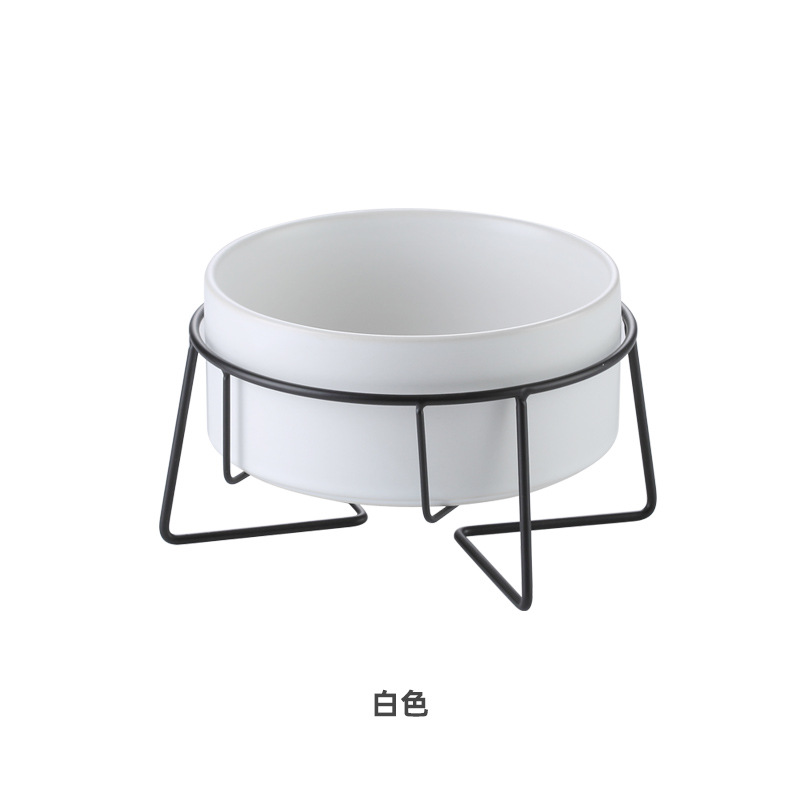 Tazón de gato de cerámica tazón de comida para gatos tazón de perro tazón de bebida tazón de comida protección cervical cerámica negro Pet Bowl tazón de gato