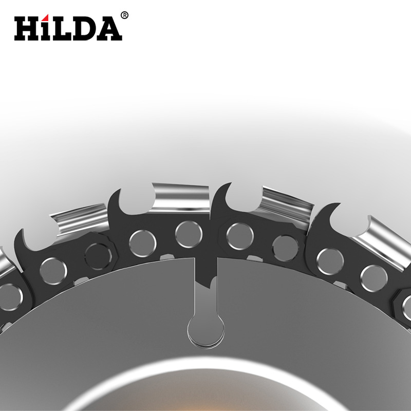Hilda venta directa de fábrica 22 dientes 4 pulgadas amoladora angular Placa de sierra de cadena Placa de cadena de carpintería Placa de cadena de disco entrega el mismo día