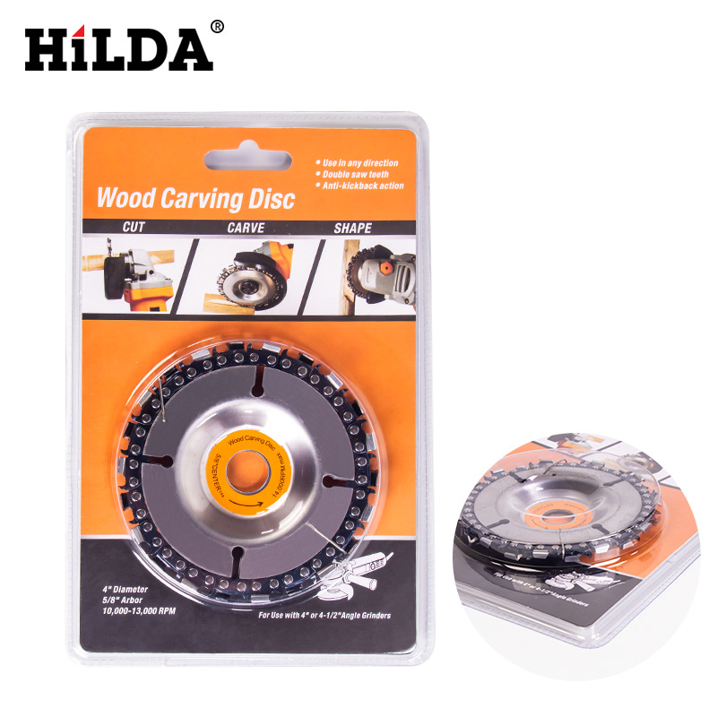 Hilda venta directa de fábrica 22 dientes 4 pulgadas amoladora angular Placa de sierra de cadena Placa de cadena de carpintería Placa de cadena de disco entrega el mismo día