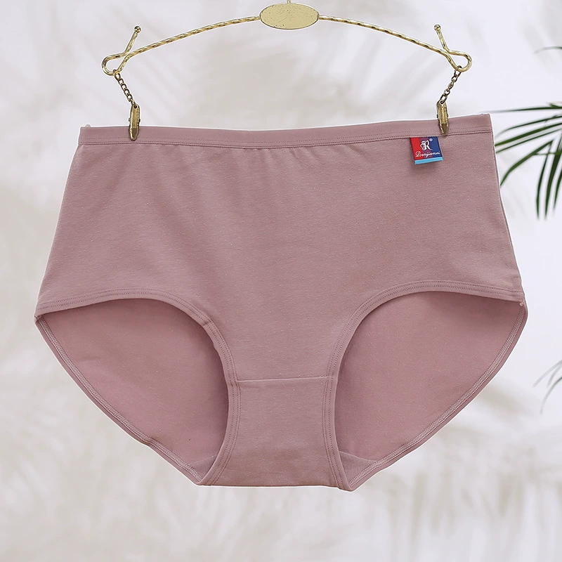 Cotton antibacterial underwear, pants, plus size, mid rise, for middle age